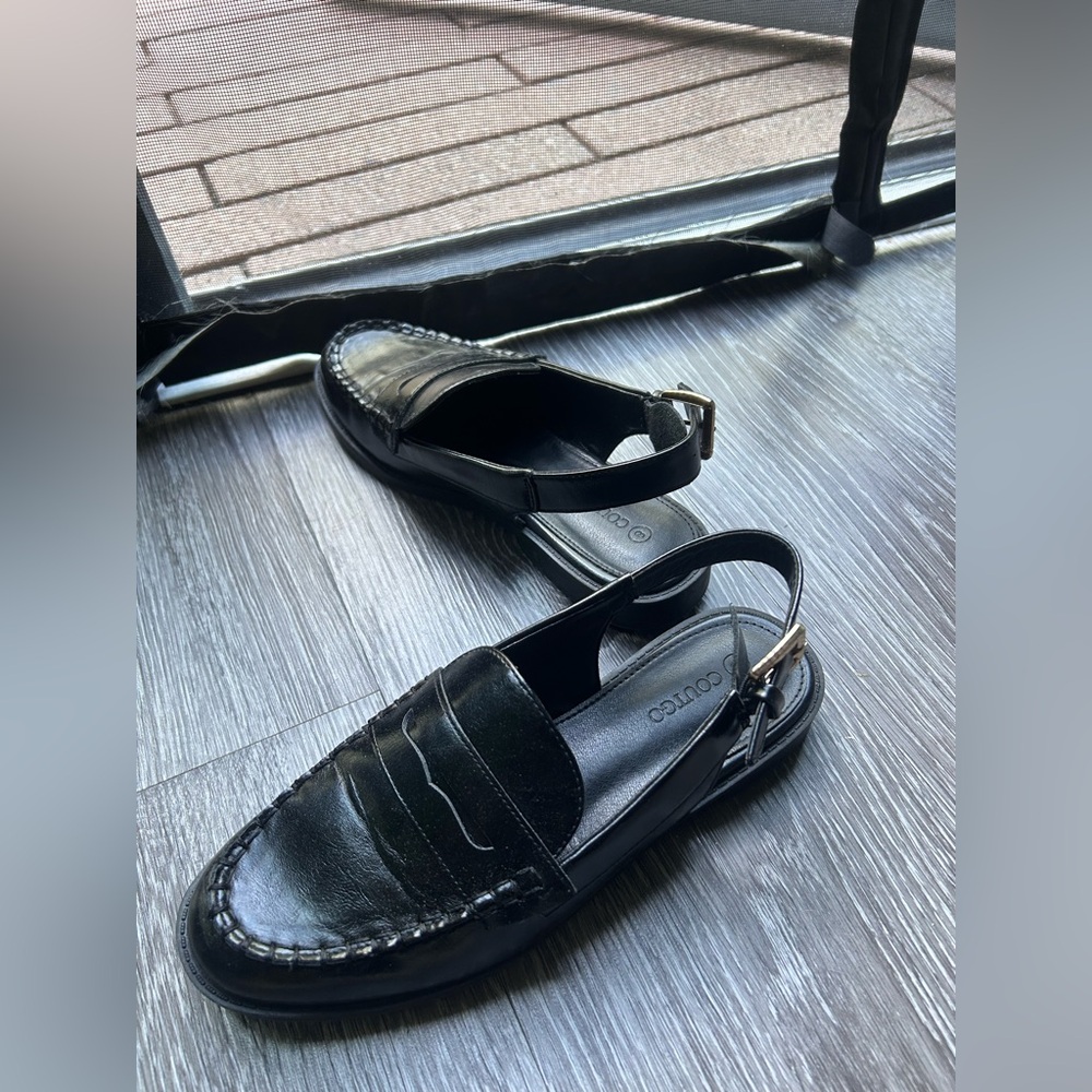 Black Loafer Slingback Women Shoes